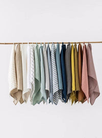 Linen Tea Towel | charcoal grid